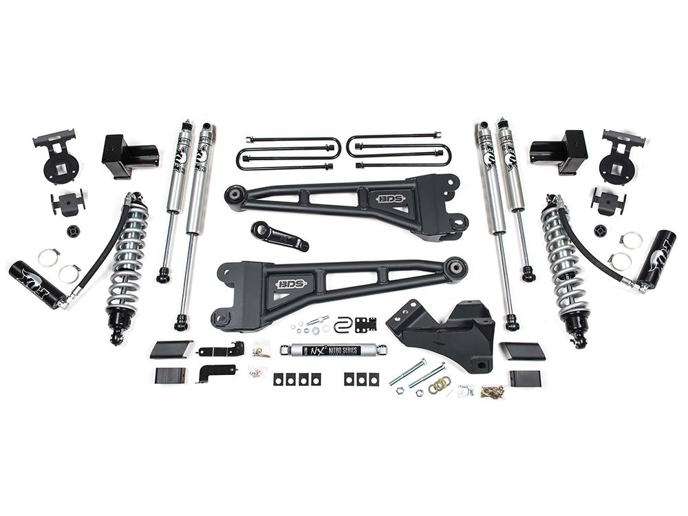 4" 2017-2019 Ford F350 Super Duty 4WD (Diesel Dually models) Fox Coil-Over Radius Arm Lift Kit by BDS Suspension
