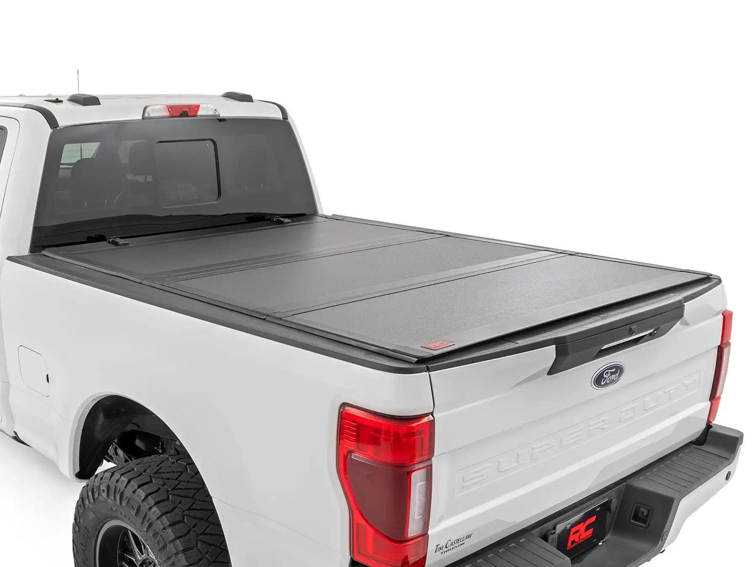 2017-2024 Ford F250/F350 (w/6' 10" bed) Hard Tri-Fold Flip Up Tonneau Cover by Rough Country