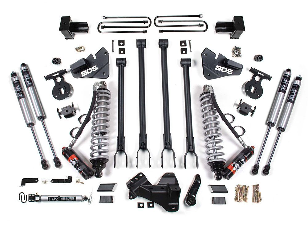 4" 2017-2019 Ford F350 4WD (Diesel / Dually Models) Fox Performance Elite CoilOver 4-Link Arm Lift Kit by BDS Suspension