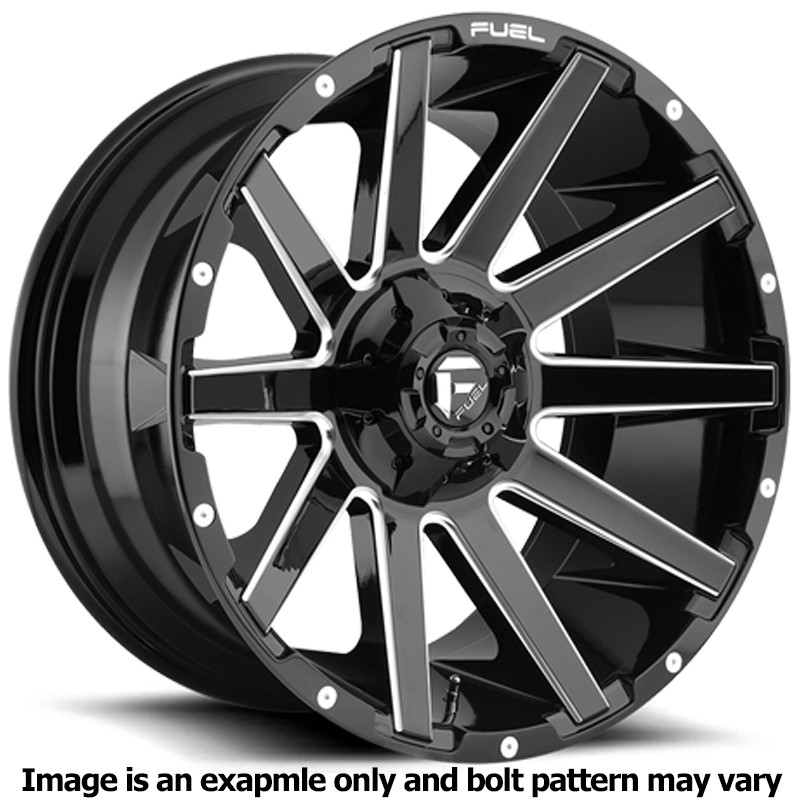 Contra Series D615 Gloss Black Milled Wheel D61520908257 by Fuel