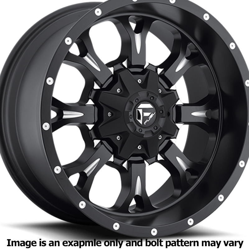 Krank Series D517 Gloss Black Milled Wheel D51720001850 by Fuel