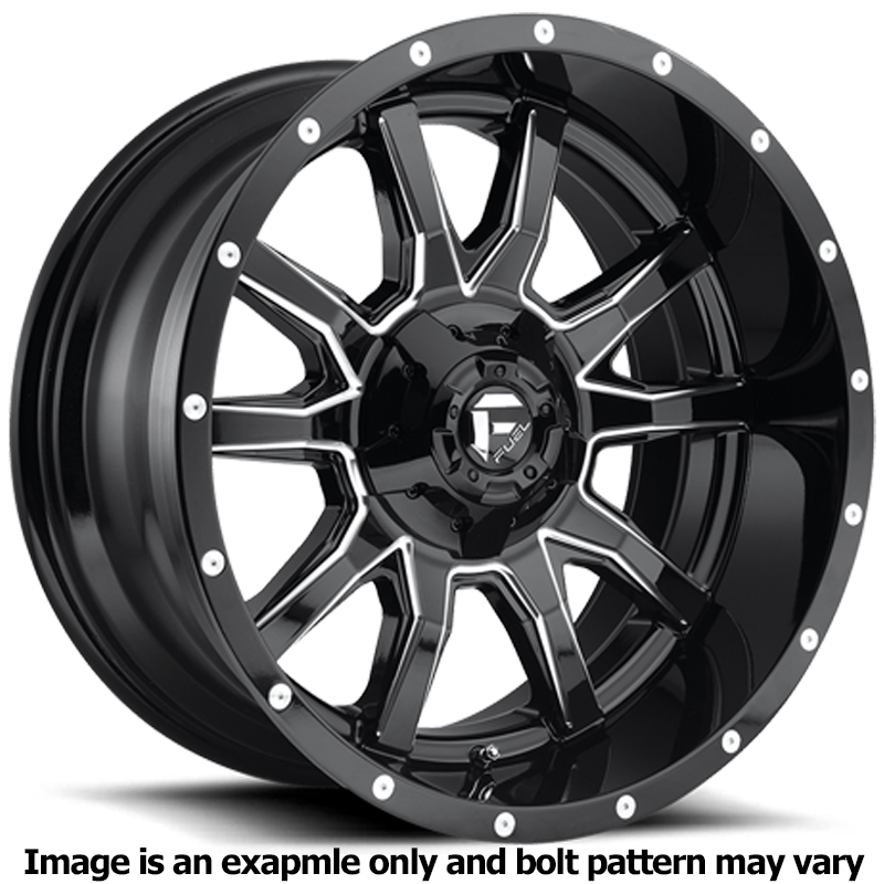 Vandal Series D627 Gloss Black Milled Wheel D62720007047 by Fuel