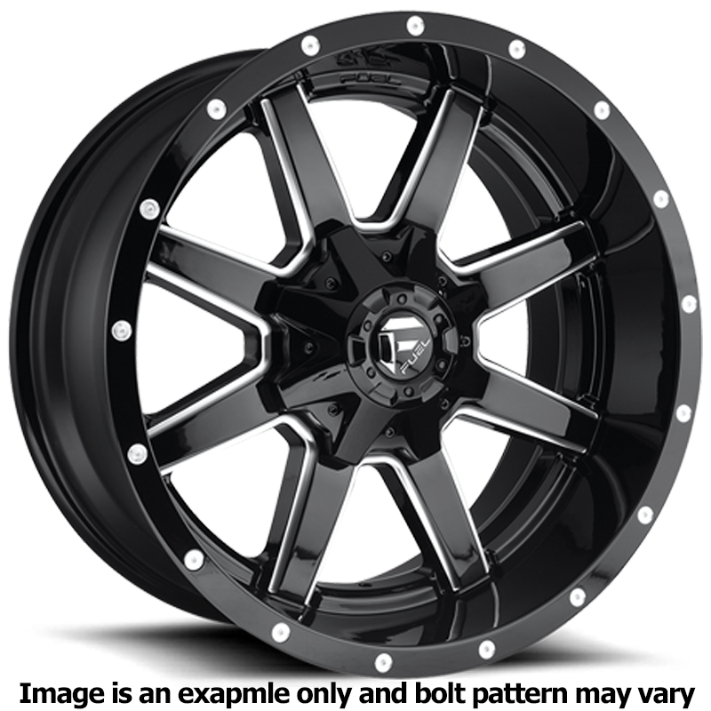 Maverick Series D610 Gloss Black Milled Wheel D61020908257 by Fuel