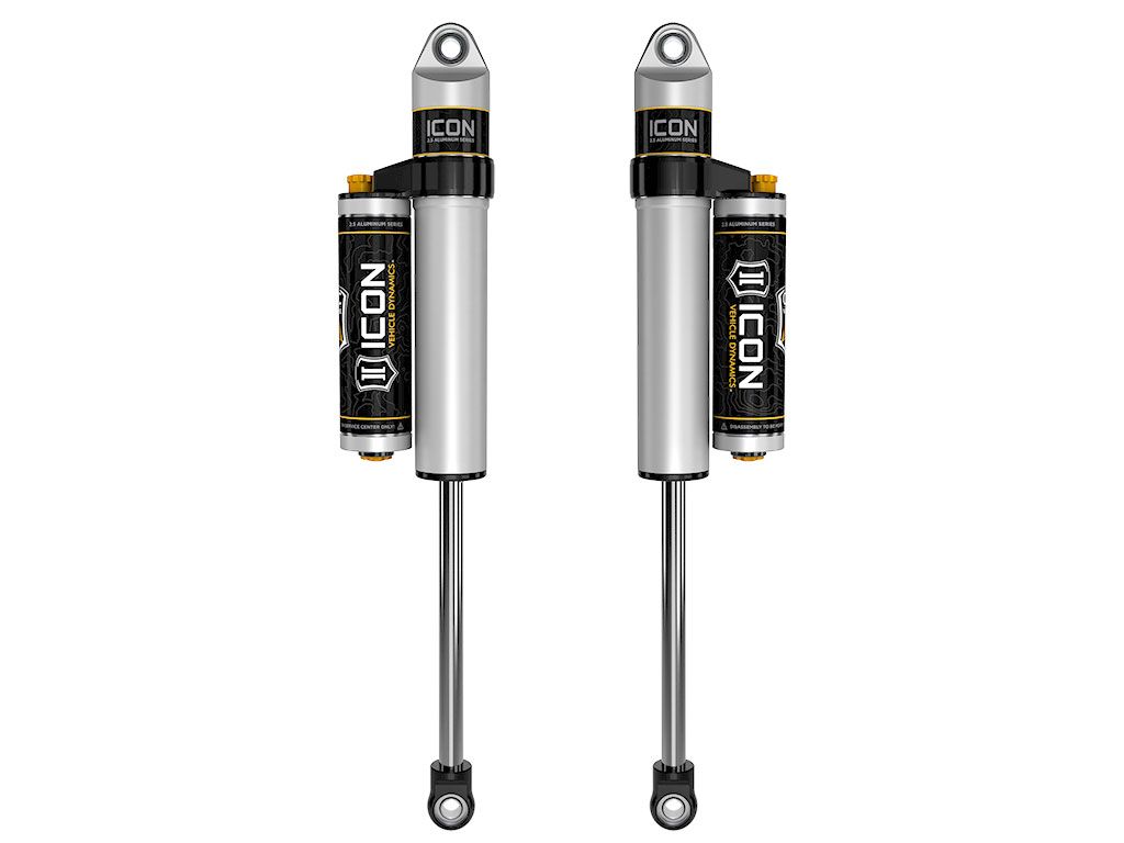 Sierra 2500HD/3500HD 2001-2024 GMC 4wd & 2wd - Icon REAR 2.5 CDCV Piggyback Resi Shocks (fits with 0-1" Rear Lift) - Pair