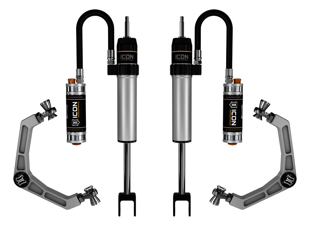 Silverado 2500HD/3500HD 2020-2024 Chevy 4wd & 2wd - Icon FRONT 2.5 CDCV Piggyback Resi Shocks & Bullet UCA (fits with 0-2" Front Lift) - Pair