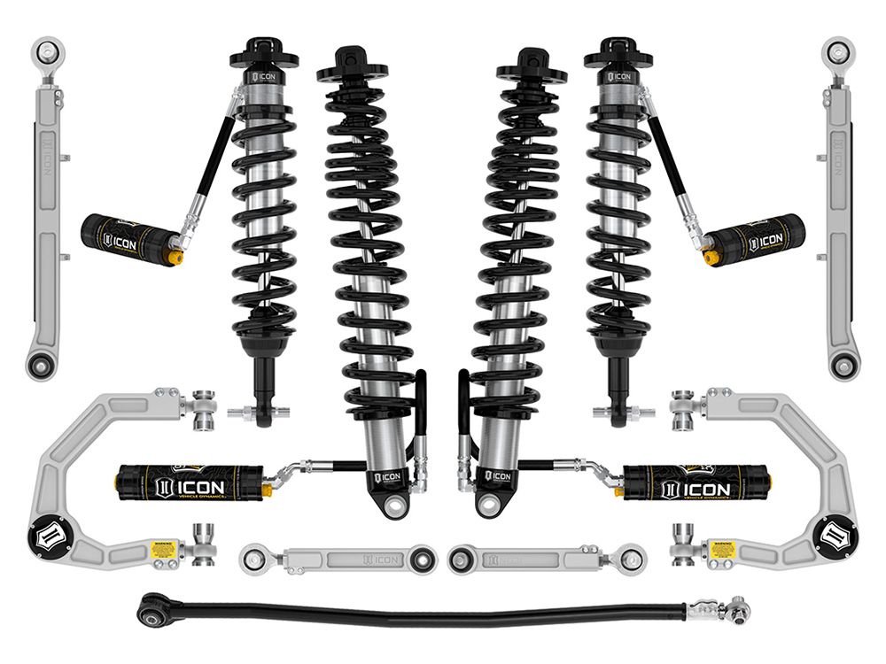 3-4" 2021-2024 Ford Bronco 4wd (non-Sasquatch models) Coilover Lift Kit by ICON Vehicle Dynamics - Stage 7 (with billet aluminum upper control arms)