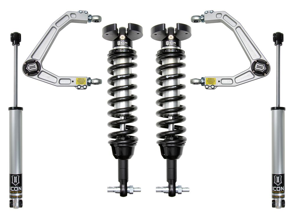1.5-3.5" 2019-2024 Chevy Silverado 1500 4wd & 2wd Coilover Lift Kit by ICON Vehicle Dynamics - Stage 2 (with billet aluminum upper control arms)