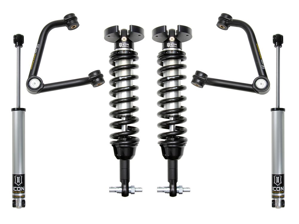 1.5-3.5" 2019-2024 Chevy Silverado 1500 4wd & 2wd Coilover Lift Kit by ICON Vehicle Dynamics - Stage 2 (with tubular steel upper control arms)