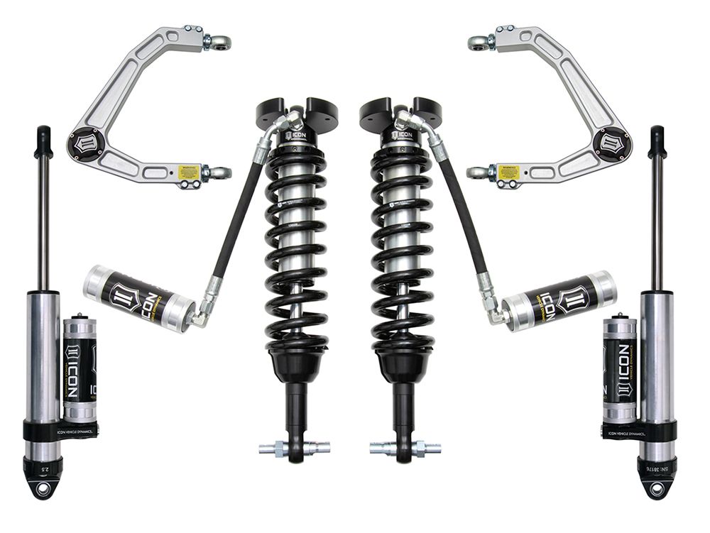 1.5-3.5" 2019-2024 Chevy Silverado 1500 4wd & 2wd Coilover Lift Kit by ICON Vehicle Dynamics - Stage 3 (with billet aluminum upper control arms)