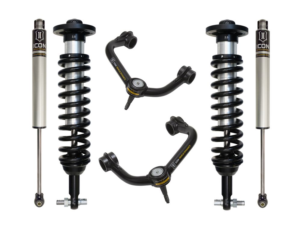 0-2.63" 2014 Ford F150 4wd Coilover Lift Kit by ICON Vehicle Dynamics - Stage 2 (with tubular steel upper control arms)