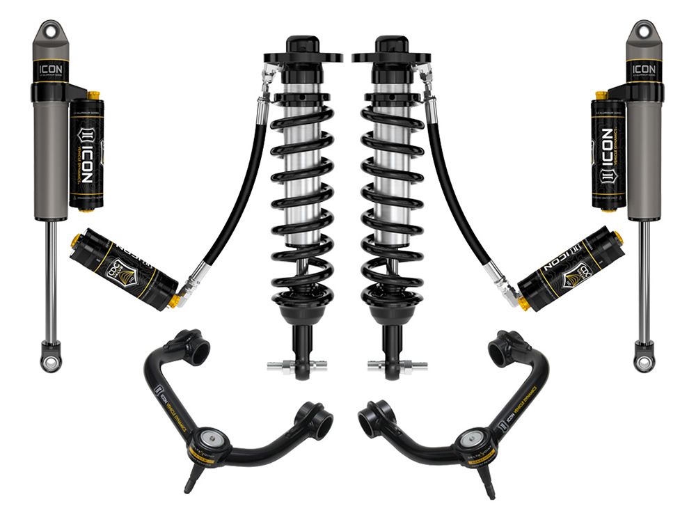 0-3" 2021-2024 Ford F150 2wd Coilover Lift Kit by ICON Vehicle Dynamics - Stage 5 (with tubular steel upper control arms)