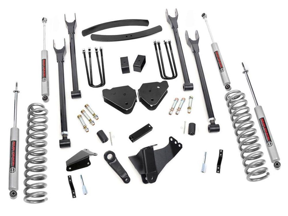 6" 2005-2007 Ford F250/F350 Diesel (w/ overloads) 4WD 4-Link Lift Kit by Rough Country