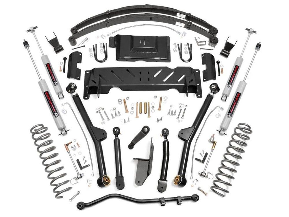 4.5" 1984-2001 Jeep Cherokee XJ 4WD Long Arm Lift Kit by Rough Country (w/rear leaf springs)