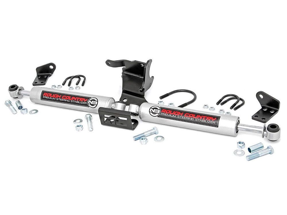 Wrangler JL 2018-2024 Jeep 4WD - Dual N3 Steering Stabilizer Kit by Rough Country