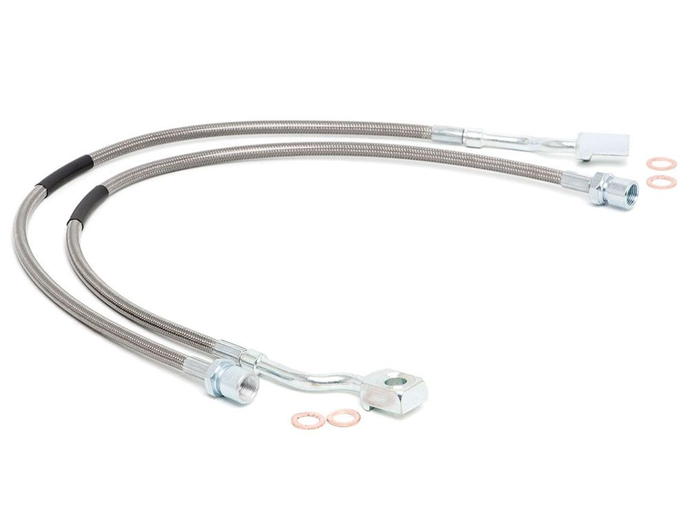 Silverado 1500 2007-2018 Chevy (w/5-7.5" Lift) - Front Brake Line Kit by Rough Country