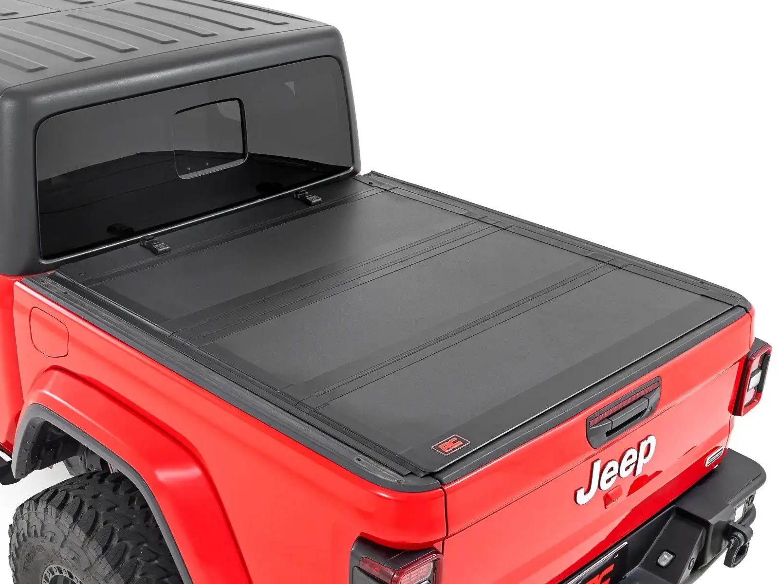 2020-2024 Jeep Gladiator JT (w/5' bed) Hard Tri-Fold Flip Up Tonneau Cover by Rough Country