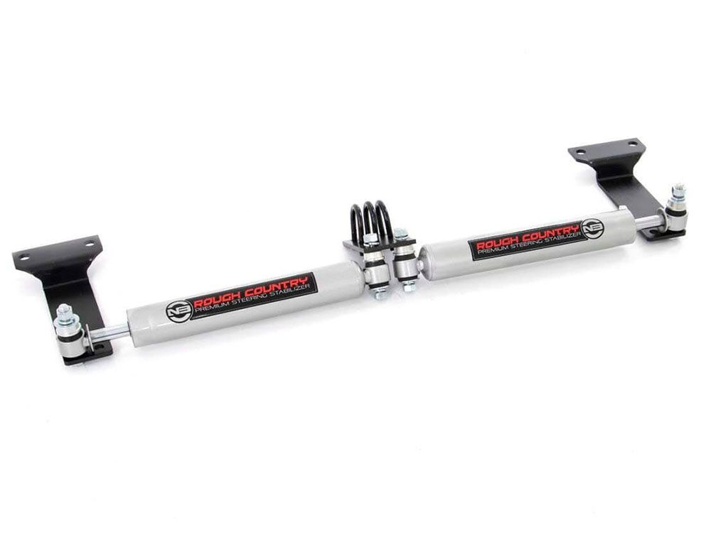 F250/F350 Super Duty 1999-2004 Ford 4WD (w/2" of lift or more) - Dual Steering Stabilizer Kit by Rough Country