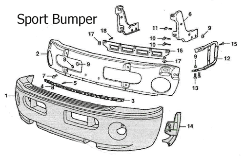 1999 dodge ram sport bumper